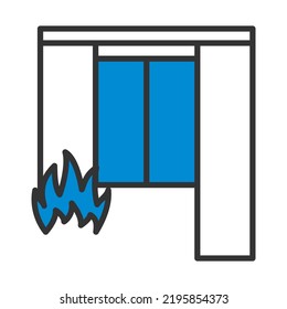 Home Fire Icon. Editable Bold Outline With Color Fill Design. Vector Illustration.