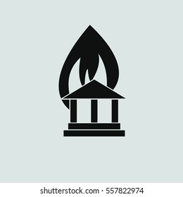 home fire icon, on white background