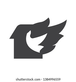 Home Fire icon. vector sign symbol