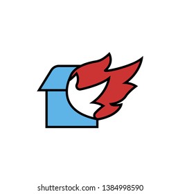Home Fire icon. vector sign symbol