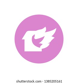 Home Fire icon. vector sign symbol