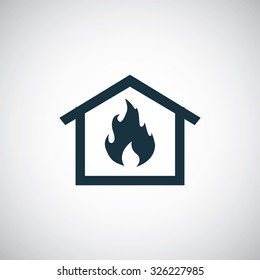 home fire insurance icon, on white background
