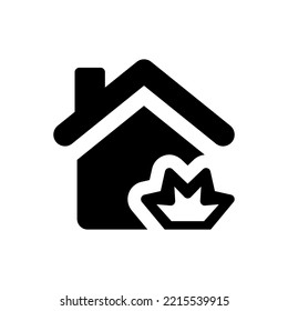 Home Fire Insurance Icon (Simple Vector Illustration)