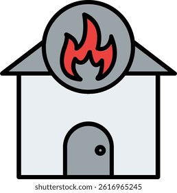 Home Fire Line Filled Vector Icon Design