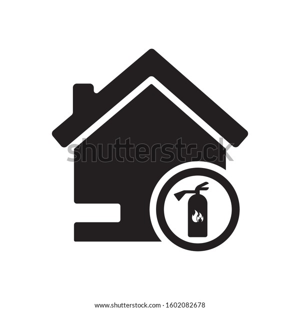 Home fire safety icon, Home fire symbol for\
your web site , logo, app, UI\
design