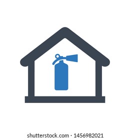 Home fire safety icon. vector graphics