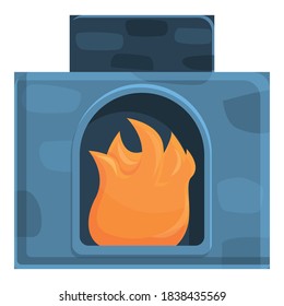 Home fireplace icon. Cartoon of home fireplace vector icon for web design isolated on white background