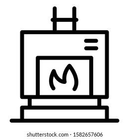 Home fireplace icon. Outline home fireplace vector icon for web design isolated on white background