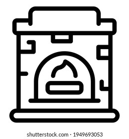 Icono de la chimenea del hogar. Icono del vector de la chimenea de la parte inferior del esquema para el diseño web aislado en fondo blanco