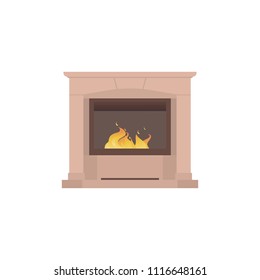 Home fireplace to paste in the interior of the house for computer games. Vector illustration isolated on white background eps10