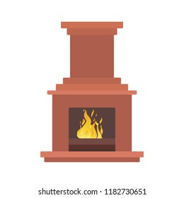Home fireplace to paste in the interior of the house for computer games. Vector illustration isolated on white background eps10