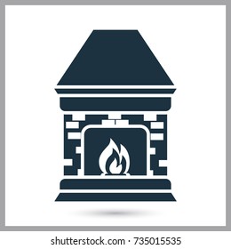 Home fireplace simple icon for web and mobile design