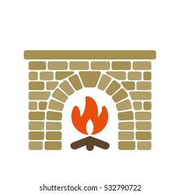 Home fireplace vector illustration