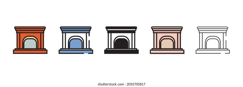 home fireplace vector type icon