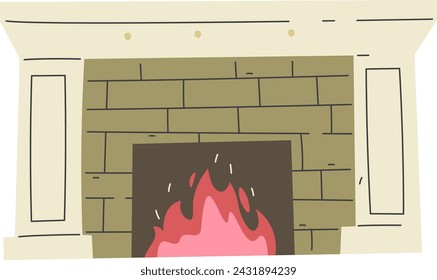 Home Fireplaces Burning Vector Illustration