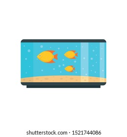 Home fish aquarium icon. Flat illustration of home fish aquarium vector icon for web design