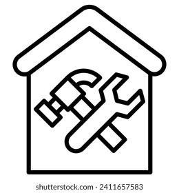 Home Fixer icon line vector illustration