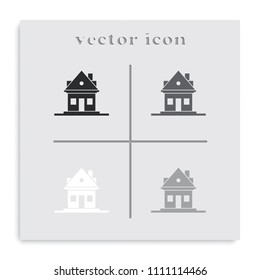 Home flat black and white vector icon.