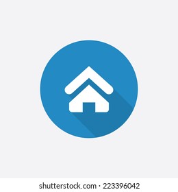 Home Flat Blue Simple Icon with long shadow, isolated on white background  