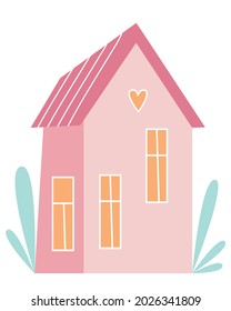 Home flat icon. bright vector illustration with a house. Perfect for postcards, covers, invitations, backgrounds, stickers, logo