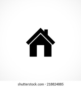 Home, flat icon isolated on white background