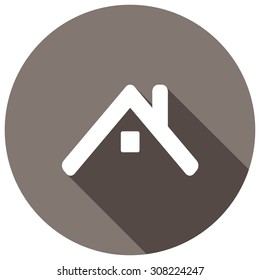 home flat Icon with long shadow