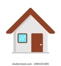 Home Flat Icon. Pixel Perfect. For Mobile and Web. House icon, Home sign. Isolated on white background. Vector illustration.