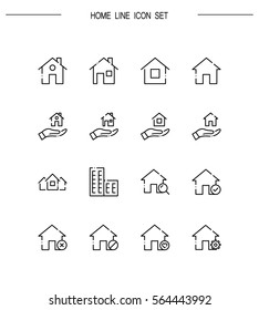 Home flat icon set. Collection of high quality outline symbols for web design, mobile app. Home vector thin line icons or logo.