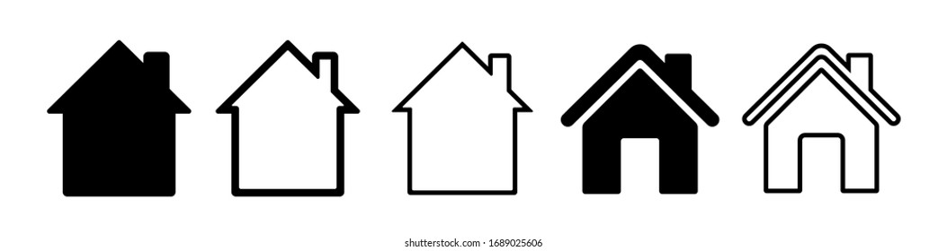 Icono plano doméstico conjunto de ilustraciones vectoriales