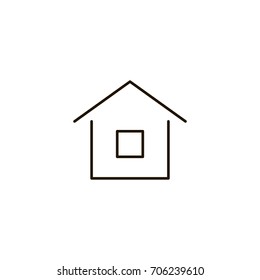 Home flat icon. Single high quality symbol of line house vector for web design or mobile app. Color signs of contact for design logo. Single pictogram of home button on white background