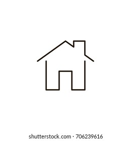 Home flat icon. Single high quality symbol of line house vector for web design or mobile app. Color signs of contact for design logo. Single pictogram of home button on white background