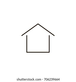 Home flat icon. Single high quality symbol of line house vector for web design or mobile app. Color signs of contact for design logo. Single pictogram of home button on white background