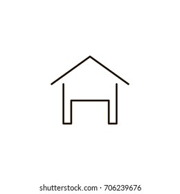 Home flat icon. Single high quality symbol of line house vector for web design or mobile app. Color signs of contact for design logo. Single pictogram of home button on white background