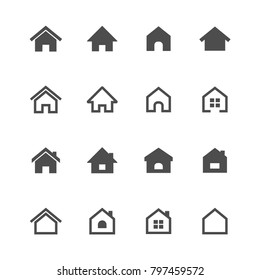 Home flat icons vector on white background