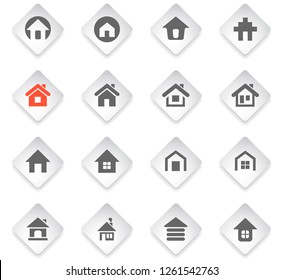 Home flat rhombus web icons for user interface design