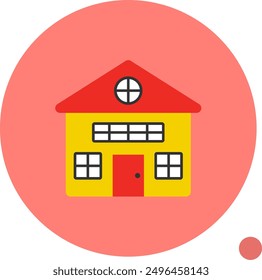 Home Flat Shadow Vector Icon Design