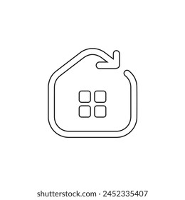 Home Flat Vector icon Outline