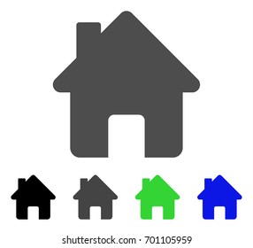 Home flat vector pictograph. Colored home, gray, black, blue, green pictogram variants. Flat icon style for graphic design.