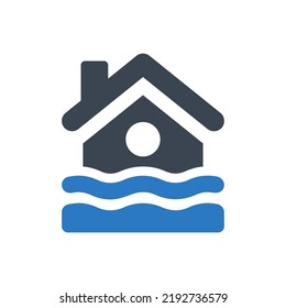 Home Flood Insurance Icon (Simple Vector Illustration)