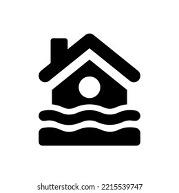 Home Flood Insurance Icon (Simple Vector Illustration)