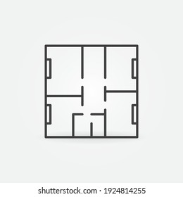 Home Floor Plan Vector Thin Line Concept Simple Icon Or Design Element