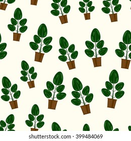 Home flower ficus back pattern seamless white