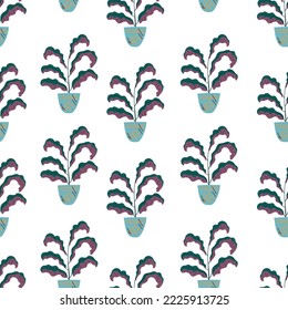 Home flower plant pot house seamless pattern background concept. Vector graphic design illustration element
