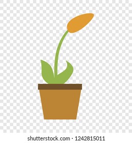 Home flower pot icon. Flat illustration of home flower pot vector icon for web design