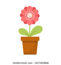 Home flower in pot vector design illustration isolated on white background