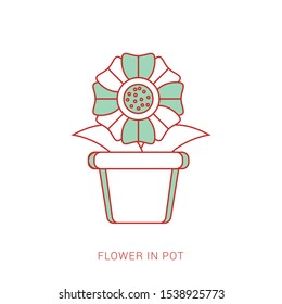 Home flower in pot vector design illustration isolated on white background