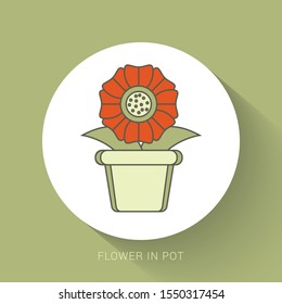 Home flower in pot vector design illustration isolated