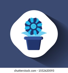 Home flower in pot vector design illustration isolated on white background