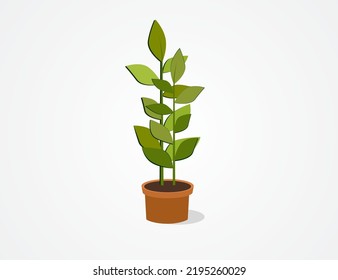 Home flower in a pot. Vector icon