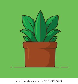 Home flower vector flat illustration